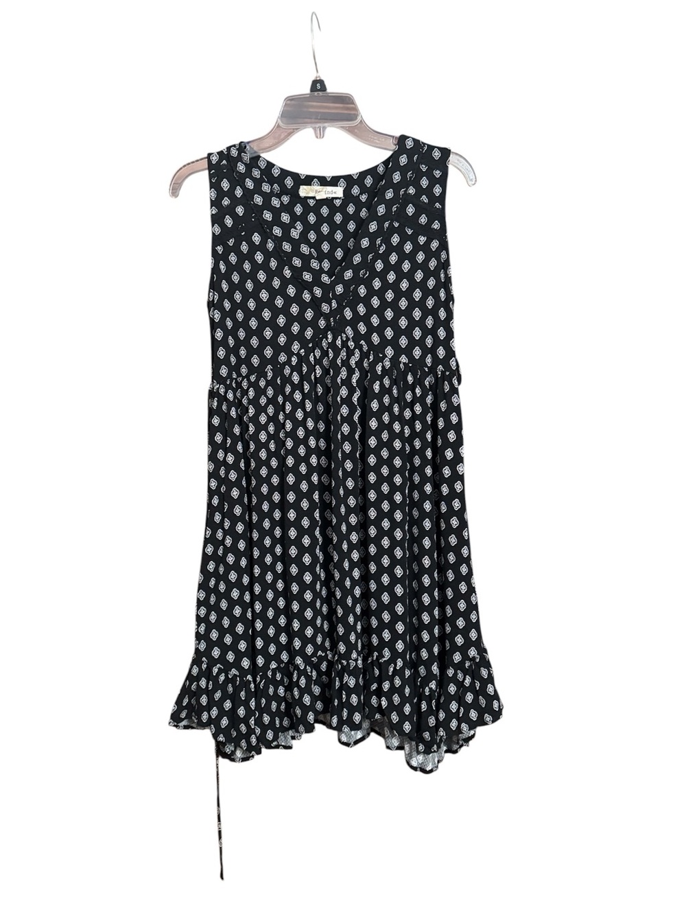 Sleeveless Black Print Dress